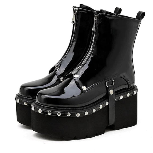 Domination Rivets Platform Boots
