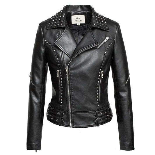 Fashionable Gothic Leather Motorcycle Jacket