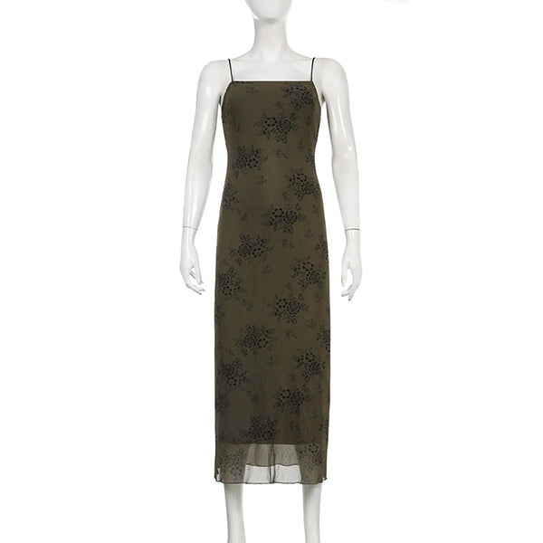 Aesthetic Floral Summer Long Dress