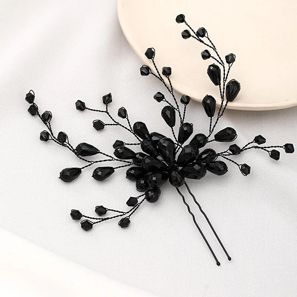 Black Crystal Hairpin