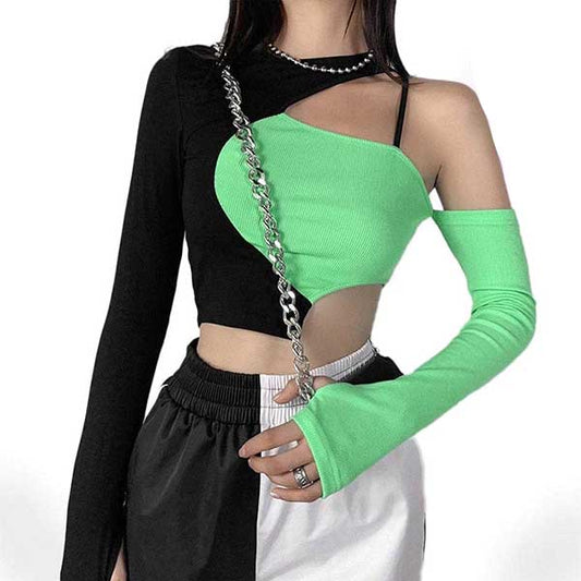Minty Colorblock Crop Top
