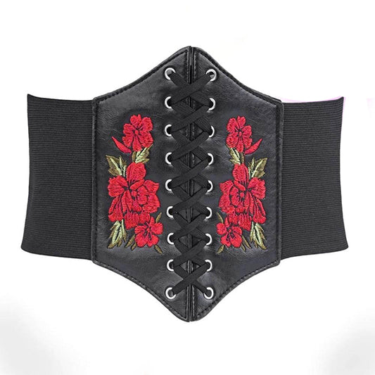 Brutal Bloom Black Corset Belt