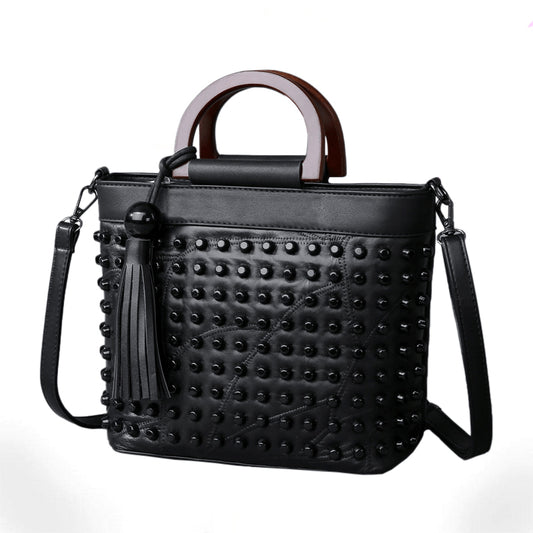 Ladies Black Rivet Bag