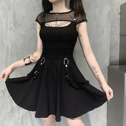 Hauntress Mesh Black Dress