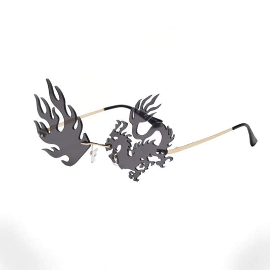 Fire Dragon Rimless Sunglasses