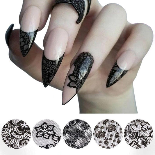 Black Lace Fashion Nail Stickers