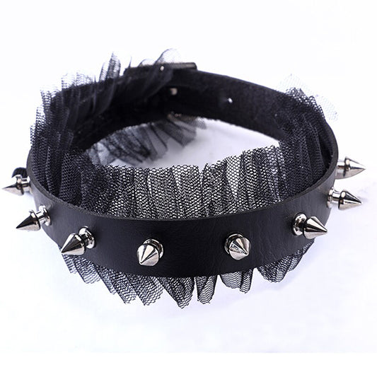 Keep It Dark Laced Collar      