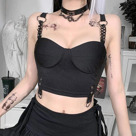Punk Chain Bustier Crop Top