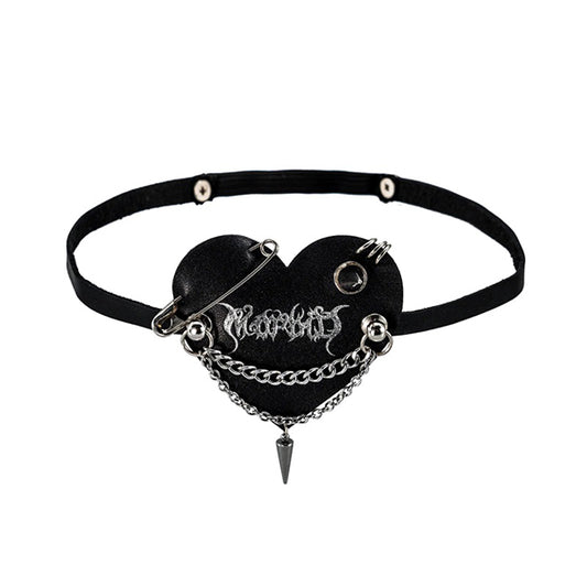 Black Heart Leather Eyepatch