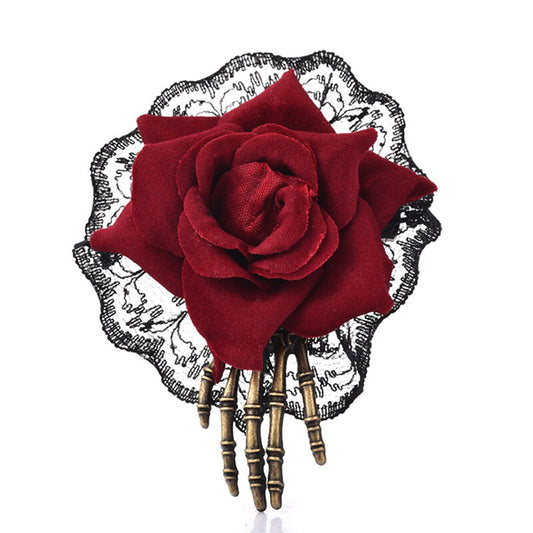Gothic Rose Hairclip Brooch