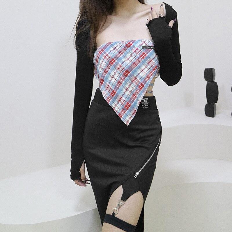 Miss Behave Irregular Midi Skirt