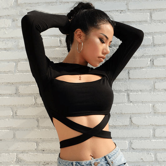 Gothic Black Crop Top