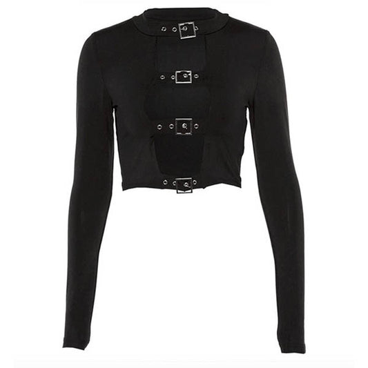 Granite Long Sleeve Crop Top