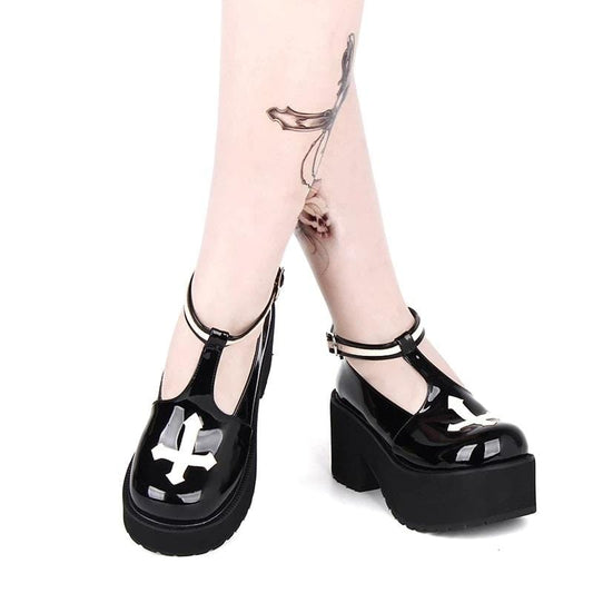 Gothic Cross Punk Lolita Shoes
