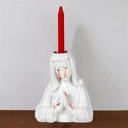 Crying Mary Candle Holder