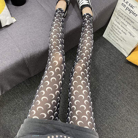 Moon Prints Silk Leggings