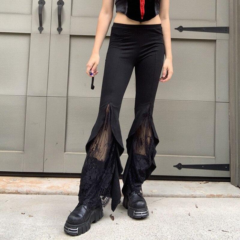 Midnight Glam Lace Flare Pants