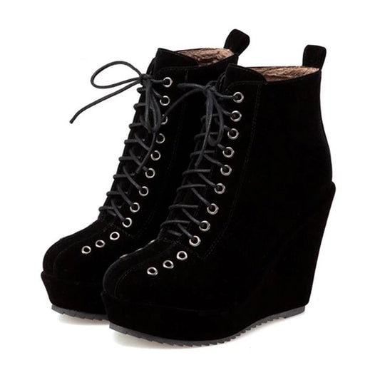 Winter Gothic Wedge Boots