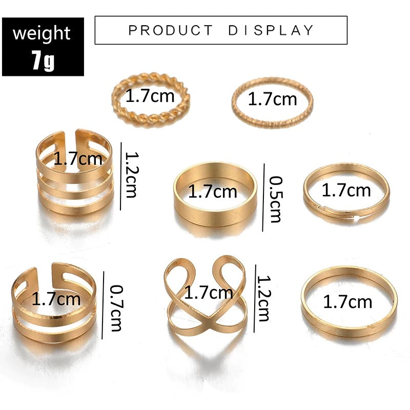 Bohemian Edgy Ring Sets
