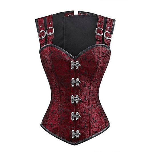 Red Brocade Sexy Corset