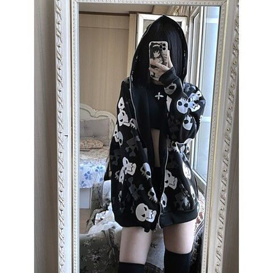 Harajuku Oversized Skull Jacket