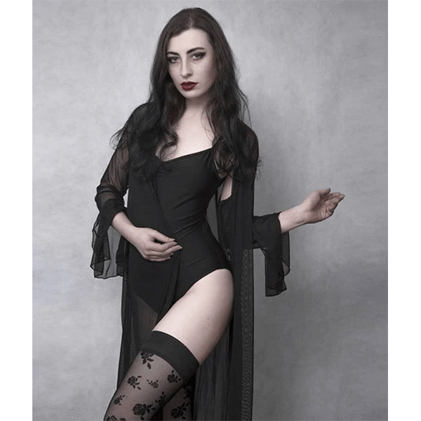 Gothic Sheer Black Mesh Robe