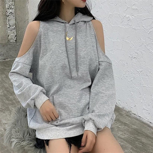 Moon Mystery Cold Shoulder Hoodie