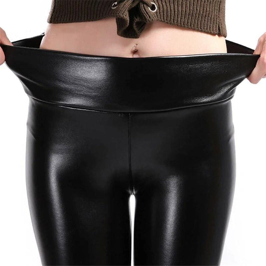 Faux Leather Gothic Black Leggings