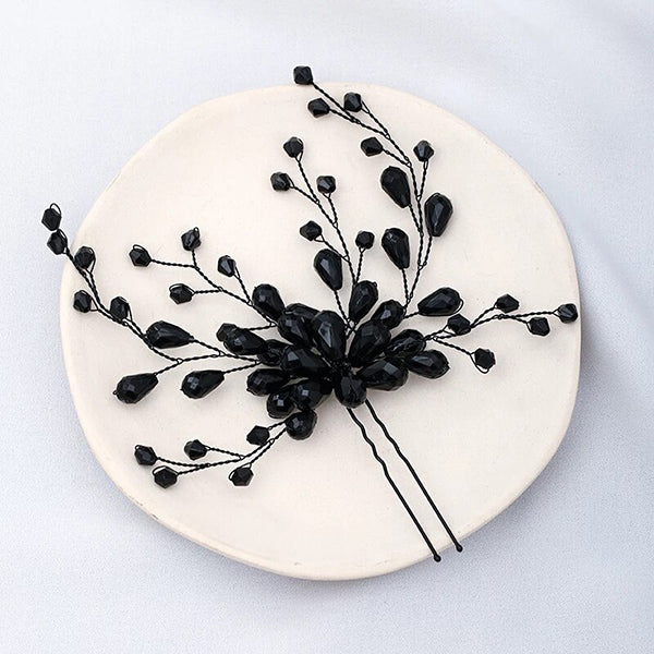 Black Crystal Hairpin