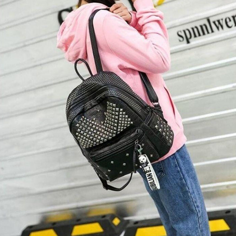 Rivets Overload Leather Backpack