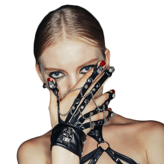 Steampunk Skull Gloves