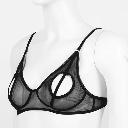 Sheer Open Heart Bra