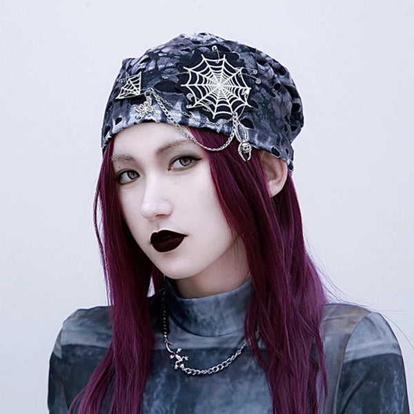 Spider Distressed Slouch Beanie
