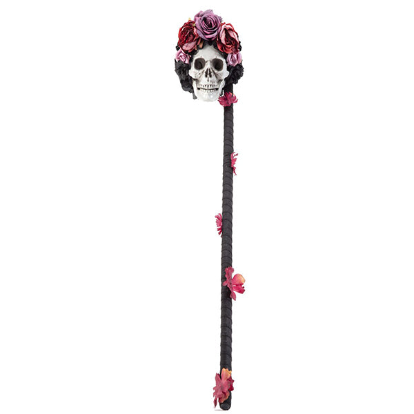 Floral Sugar Skull Walking Cane
