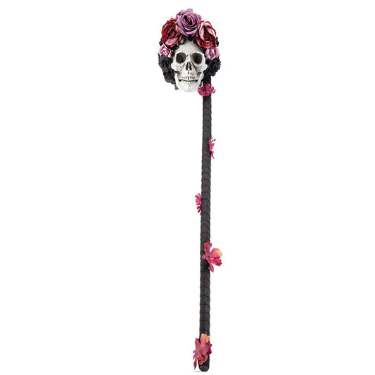Floral Sugar Skull Walking Cane
