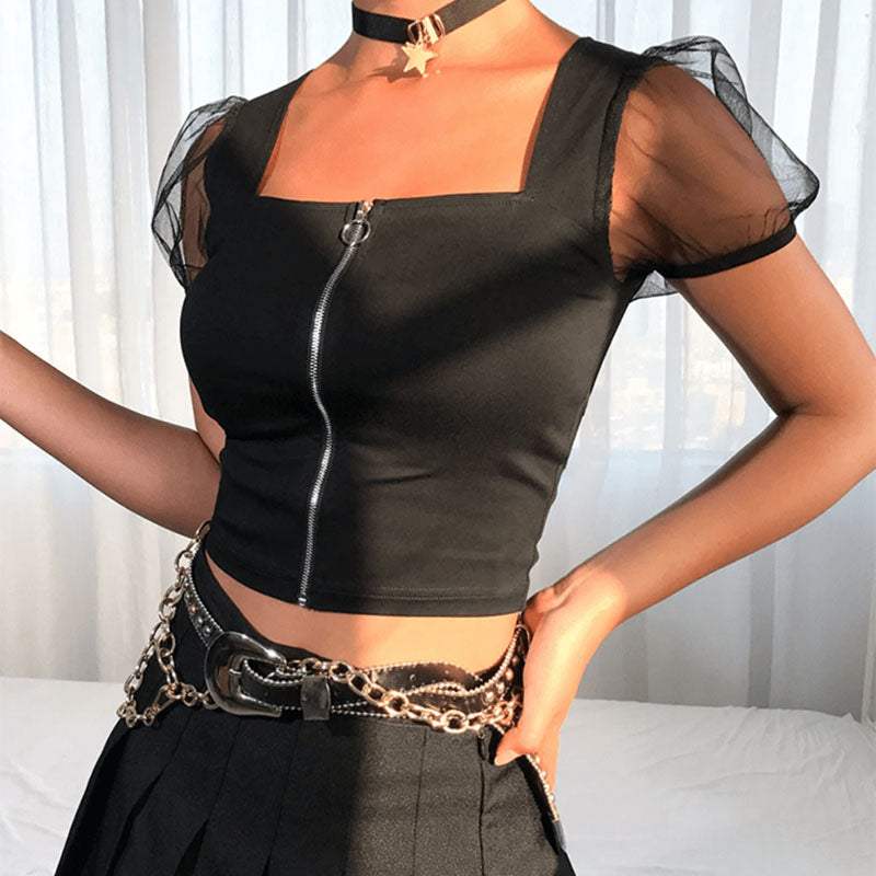 Acantha Sexy Black Crop Top