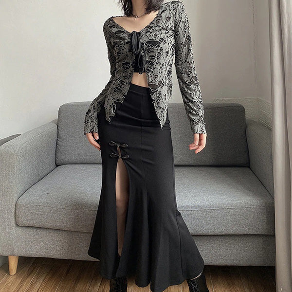 Killer Slit Trumpet Midi Skirt