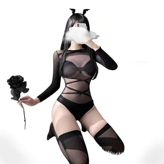 Baby Doll Long Sleeve Bodystocking