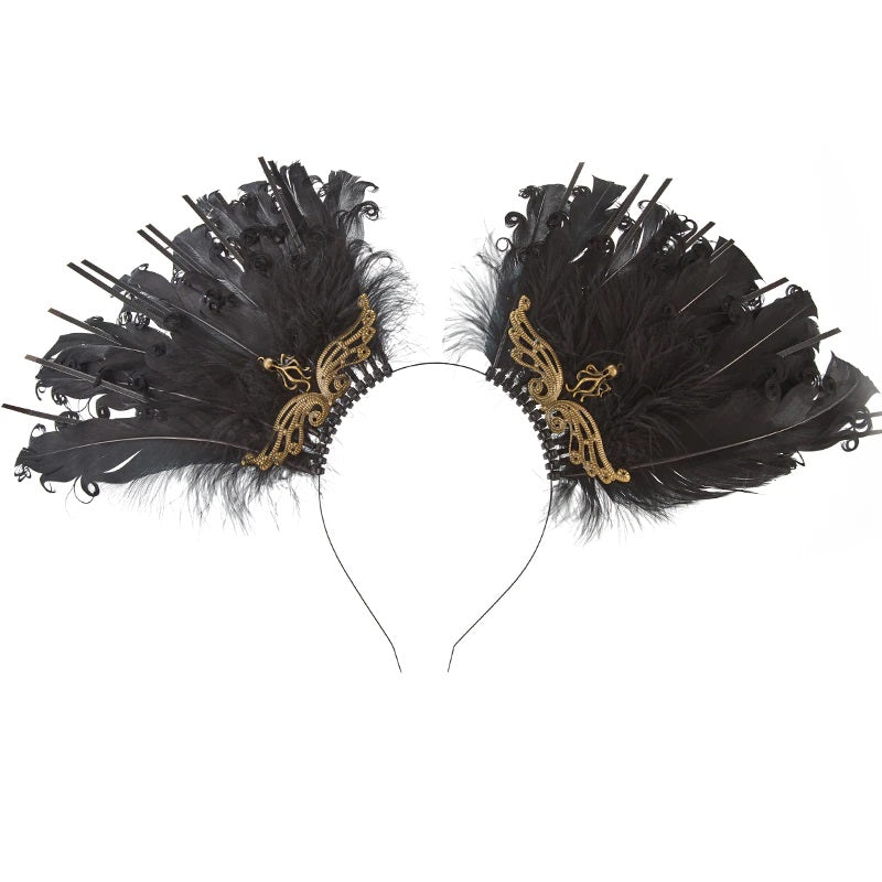 Louise Feather Crown Headband