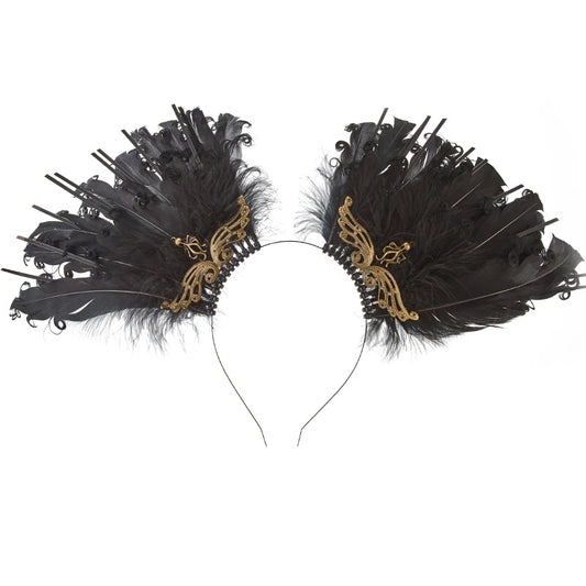 Louise Feather Crown Headband