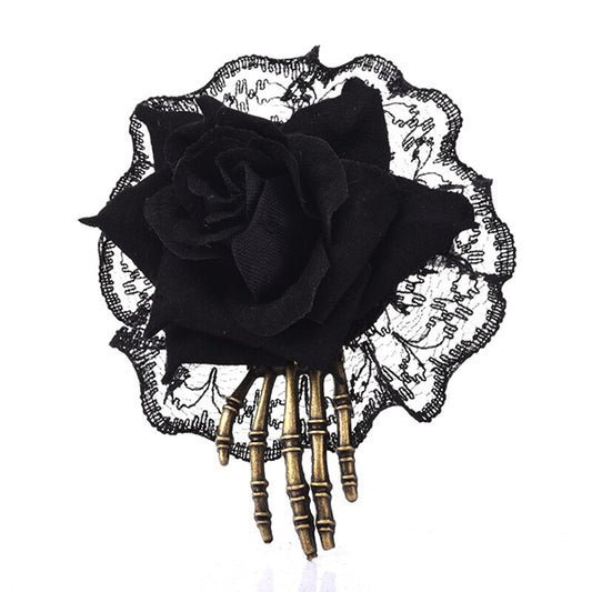 Gothic Rose Hairclip Brooch