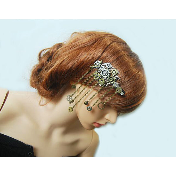 Vintage Gear Tassel Hair Clip