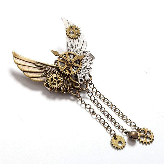 Steampunk Wings/Gears Hairclip