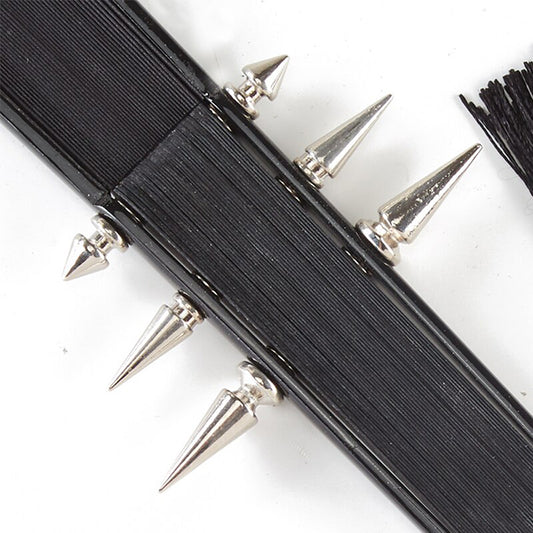 Black Rivet Steampunk Hand Fan