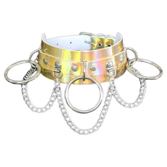 Holographic Chain & Rings Choker Necklace