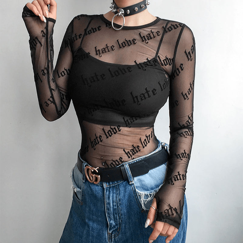 Hate-Love Mesh T-Shirt