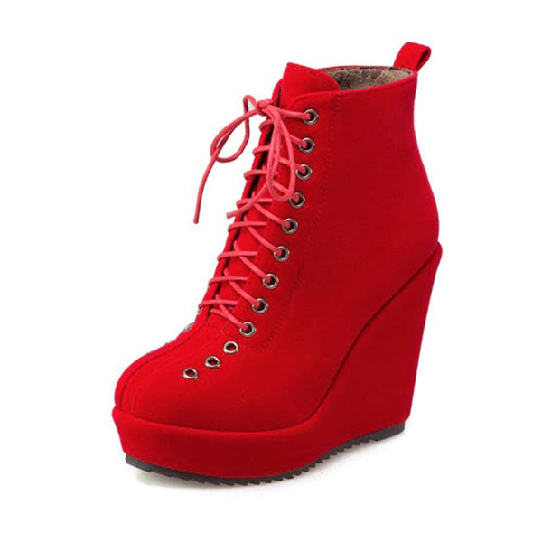 Winter Gothic Wedge Boots
