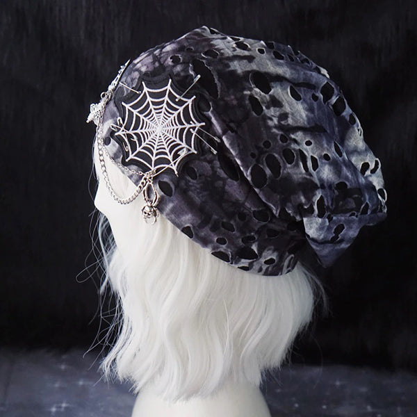 Spider Distressed Slouch Beanie