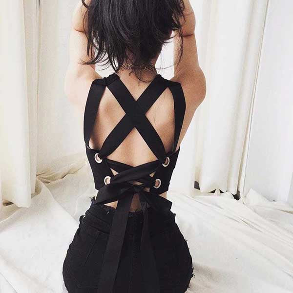 Mina Open Back Crop Top