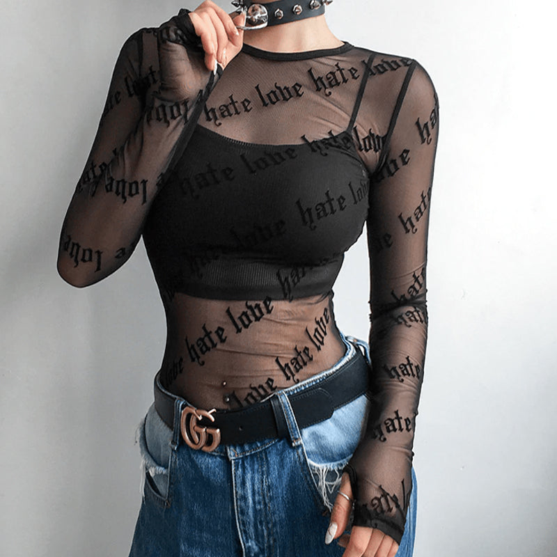 Hate-Love Mesh T-Shirt